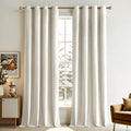 MIULEE Velvet Curtains Ivory 52 x 90 Inch Length Set of 2 | Grommet Drapes by MIULEE