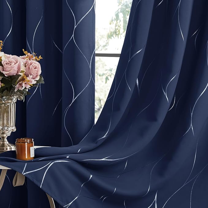 Deconovo Curtains for Living Room, Pattern Blackout Curtains 45 Inches Long | - Image 7