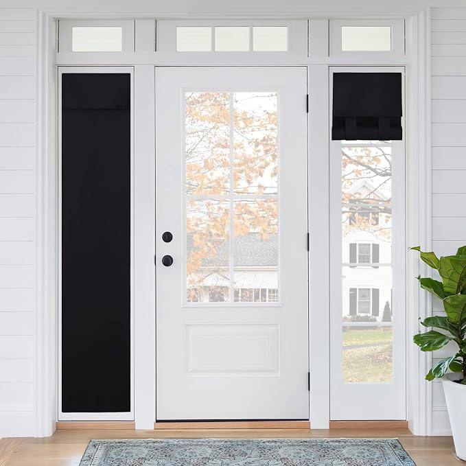 RYB HOME Sidelight Curtains for Front Door, Skinny Narrow Window Curtains | by RYBHOME