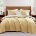 Twin Quilt-Lightweight Bedspreads Yellow Twin Quilt Bedding Set | Soft Coverlet by WRENSONGE