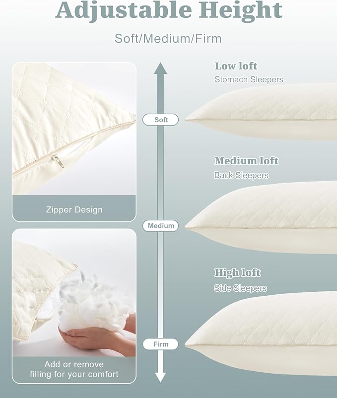 YZ HOME Long Body Pillow for Adults, Firm Body Pillow Shredded Memory Foam | - Image 6