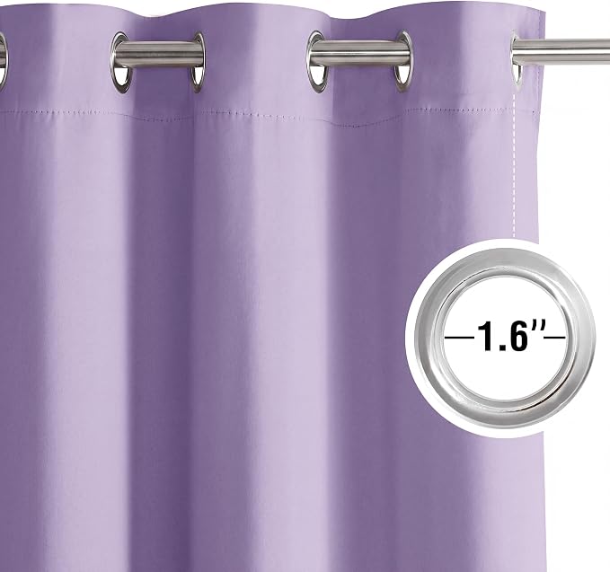 NICETOWN 72 Inches Long Lavender Purple Room Darkening Curtains 2 Panels - Image 9