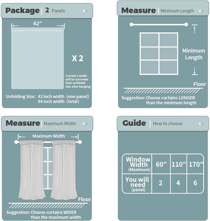 BGment Blackout Curtains with Thermal Insulation Liner Curtains 84 Inches Long - Image 4