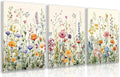 LLEEMPI Framed Colorful Floral Wall Art Set of 3, 12x16 Inch Canvas Prints | by Unknown