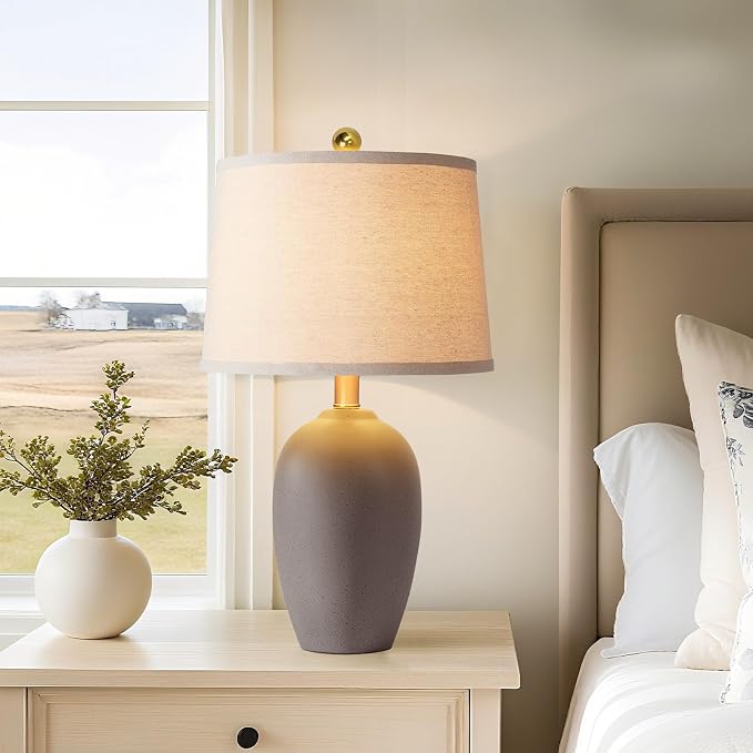 AIEAMPDO 21'' Set of 2 Farmhouse Ceramic Small Table Lamps - Image 4