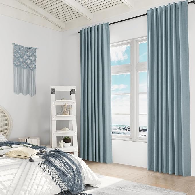 Blue 100% Blackout Curtains 92 Inch Length 2 Panels Set - Image 8