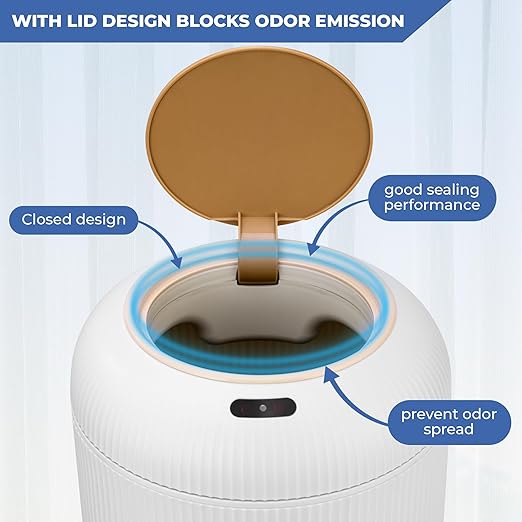 Pukomc 2 Pack Automatic Trash Can 12L /3 Gallon and 10L /2.64 Gallon | Bathroom - Image 5
