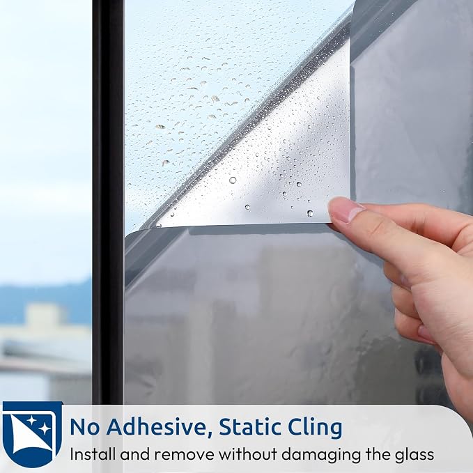 rabbitgoo Window Privacy Film One Way, 17.5" x 196.8", Heat Sun Blocking Anti - Image 7