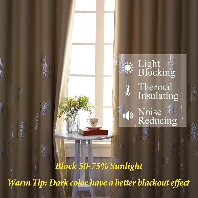 Darkening Curtains White Window 84 Inches Long Thermal Insulated Grommet - Image 6