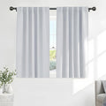 PONY DANCE 60% Light Filtering White Curtain Panels, Kitchen Curtains Room by PONYDANCE