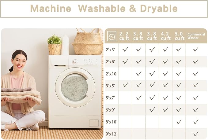 Washable Rugs 6x9 Area Rugs for Living Room, Dining Room Carpet | Ultra Soft - Image 7