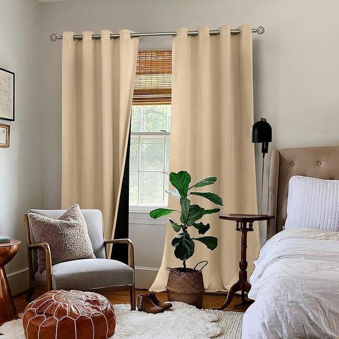 BGment 100% Blackout Curtains 108 Inch Long 2 Panles Set, Thermal Insulated - Image 2
