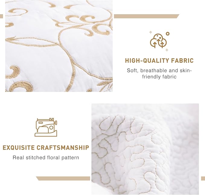 Lady Ann Oversized King 120x120 Quilt Bedspreads, 100% Cotton Embroidery - Image 7