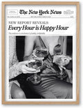 iHery Small 8x10in Every Hour Is Happy Hour Framed Wall Art | Natural OAK Wood by iHery