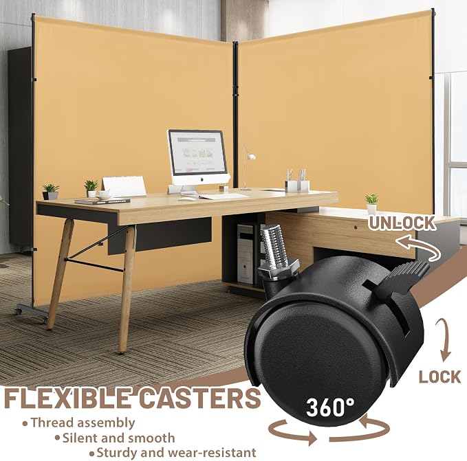 2 Panels Room Divider/Privacy Screen 6FT*6FT - Image 2
