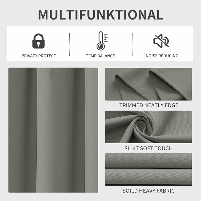 Joydeco Blackout Curtains 84 Inch Length 2 Panels Set, Thermal Insulated Long - Image 3