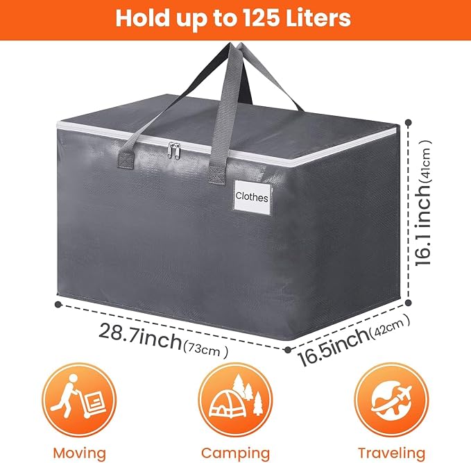 BlissTotes Large Moving Bags, Storage Bags, 125L-6 Pack | Moving Bags - Image 2