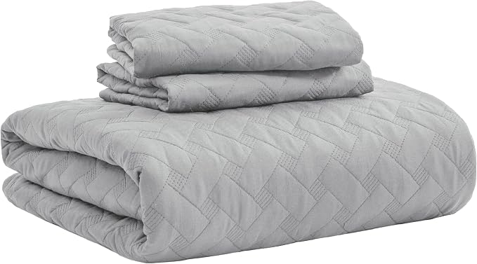 Bedsure King Size Quilt, Lightweight Comforter Set, Light Grey Bedspread | - Image 8