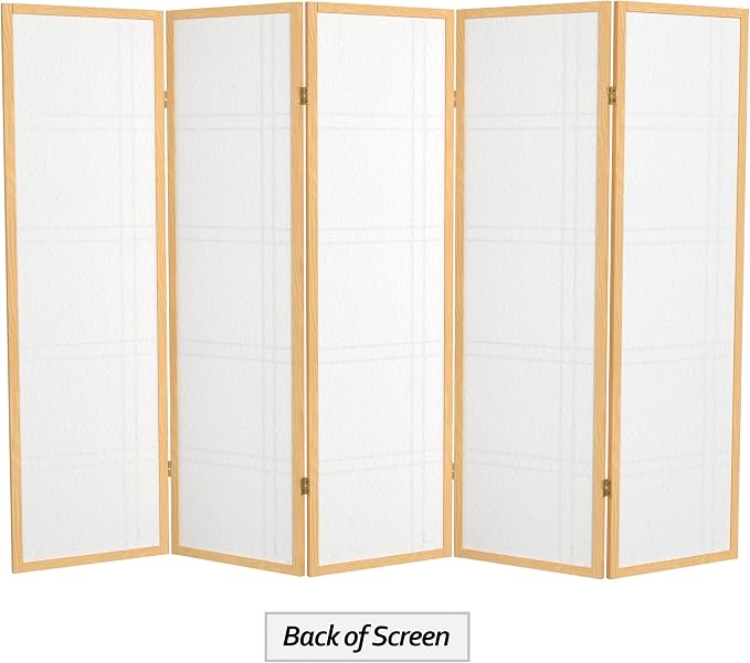 Oriental Furniture 5 ft. Tall Double Cross Shoji Screen - Image 6