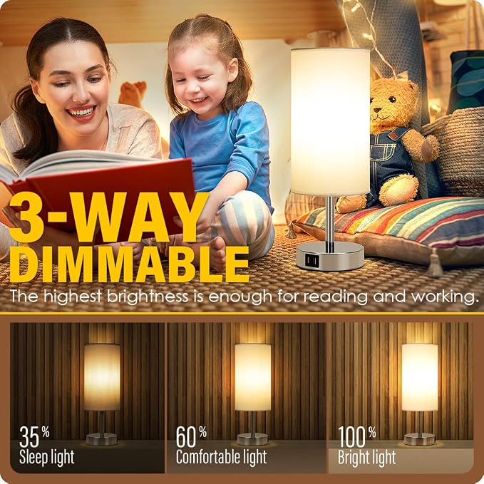 Yarra-Decor Bedside Lamp with USB Port - Image 2