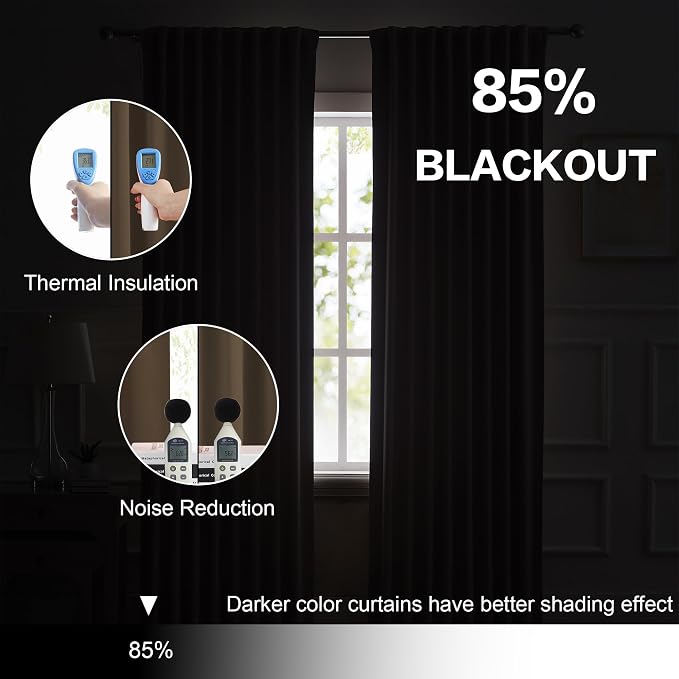 Blackout Curtains/Drapes 102 Inches Long, 2 Panels, 52 inches by 102 inch - Image 6