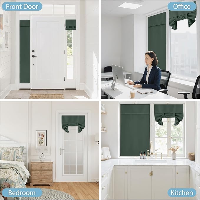 RYB HOME French Door Curtain 80 inch Long, Self Adhesive, - Image 9