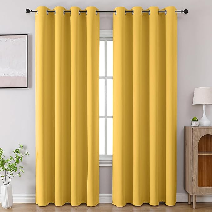 CUCRAF Blackout Curtains for Bedroom, Thermal Insulated Room Darkening Grommet by CUCRAF