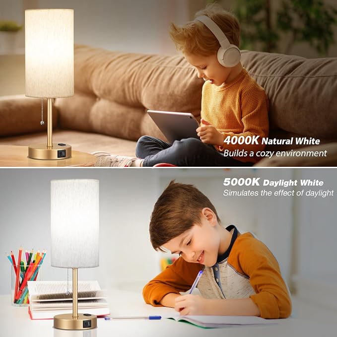 17in Bedside Table Lamp for Bedroom, Desk Lamp - Image 6
