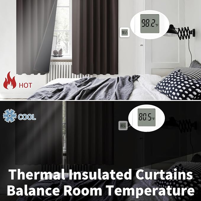 BGment 100% Room Darkening Thermal Insulated Blackout Curtains 63 Inches Long - Image 6