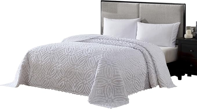 Beatrice Home Fashions Wedding Ring King Cotton Chenille Bedspread, cozy plush by BeatriceHomeFashions