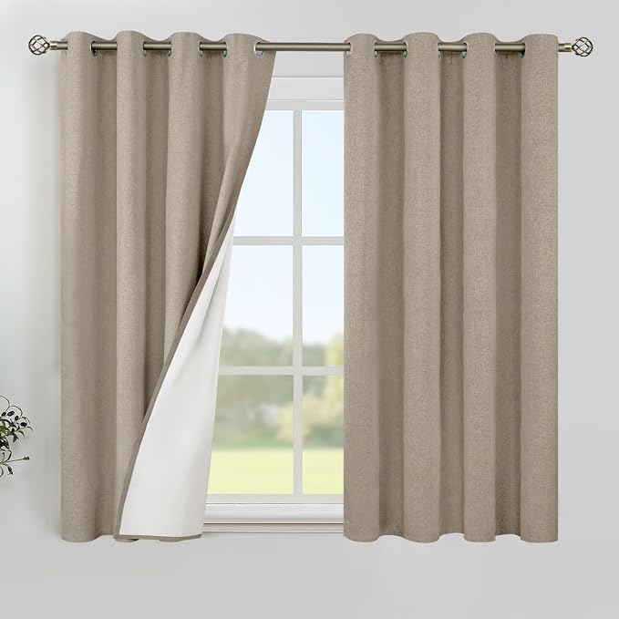 YoungsTex Burlap Linen 100% Blackout Curtains by YoungsTex