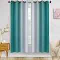 COSVIYA Grommet Ombre Teal Room Darkening Curtains 72 inch Long by COSVIYA