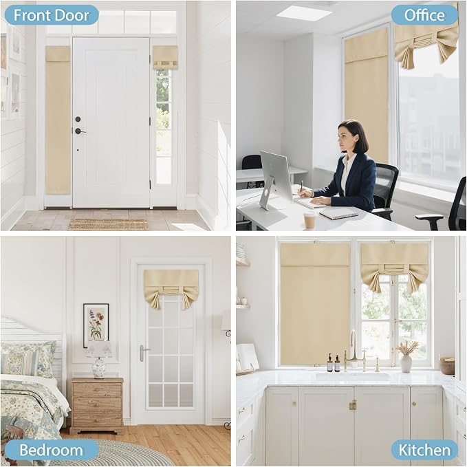 RYB HOME Sidelight Curtains for Front Door, Skinny Narrow Window Curtains | - Image 9