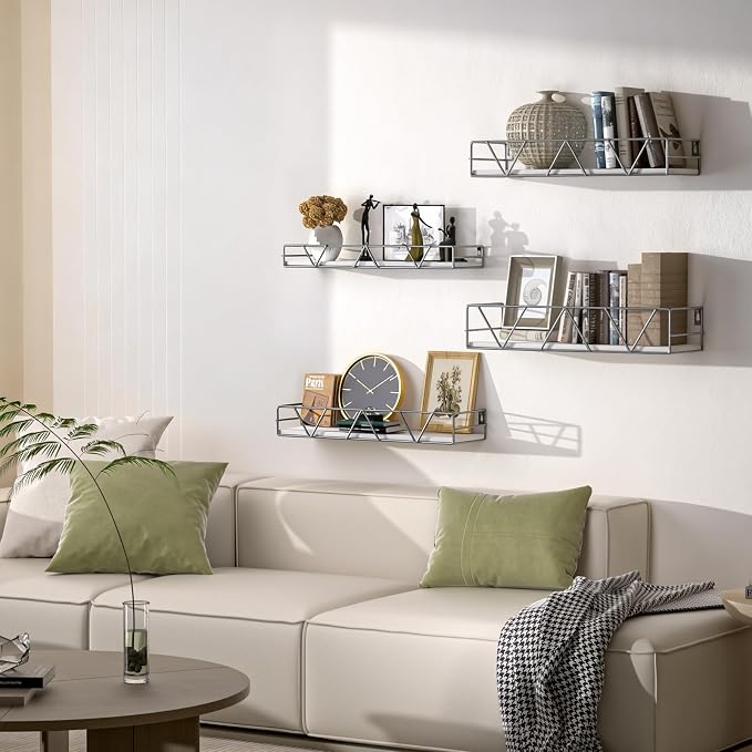 Floating Shelves Set of 4, Wood Wall Shelf, Farmhouse Shelf - Image 2