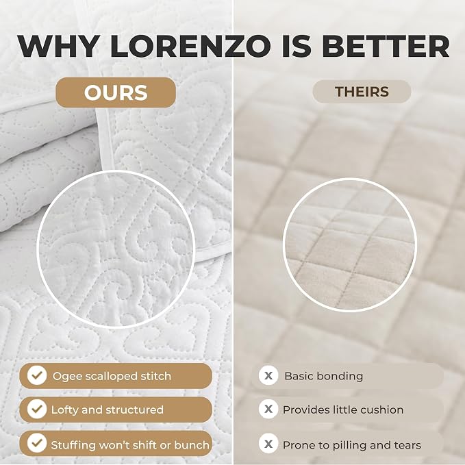HLC.ME Lorenzo - Beige Bedspreads & Coverlet Set - Soft Bed Full Queen Size - Image 3