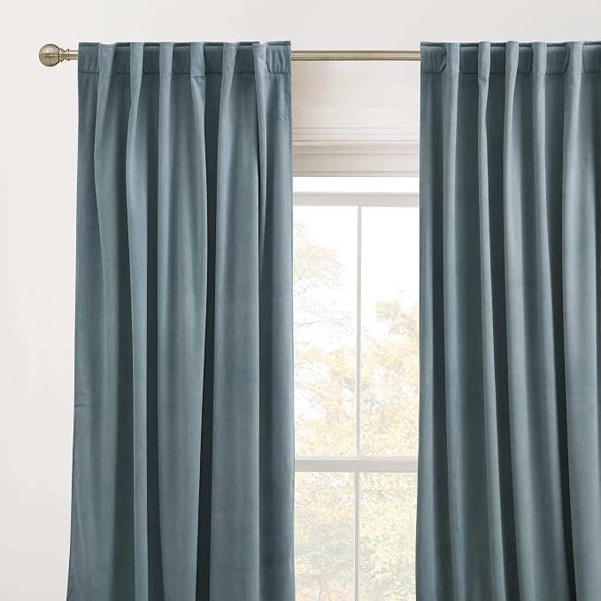 RYB HOME Velvet Curtains 90 inches Long - Image 2
