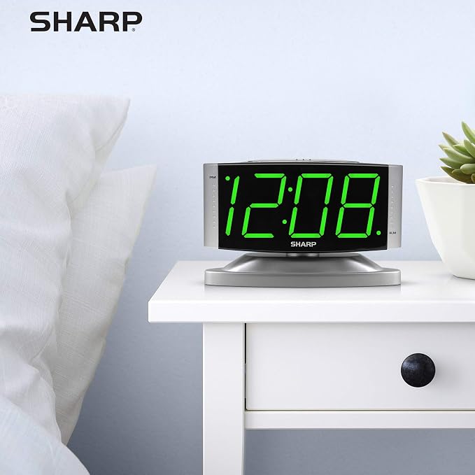 Sharp Digital Alarm Clock with Swivel Base - Image 5