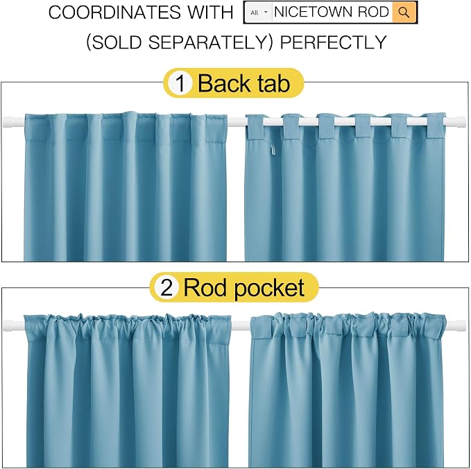 NICETOWN Window Treatment Solid Blackout Curtains - Image 3