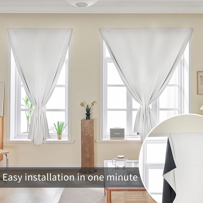 AJAZZ Self Adhesive Curtains 100% Blackout Shades Window Cover Sticky Curtain - Image 6