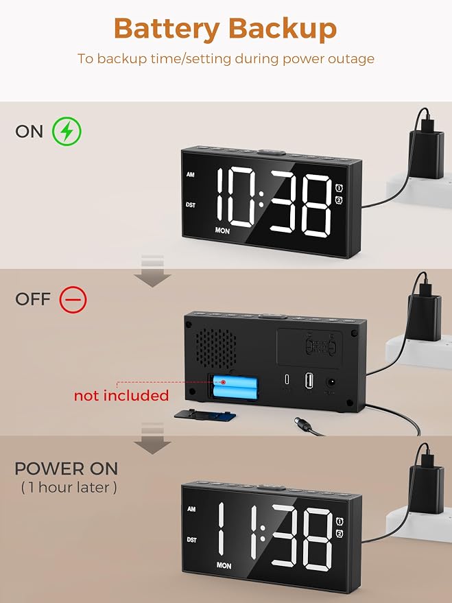 Digital Alarm Clock for Bedroom - Image 6