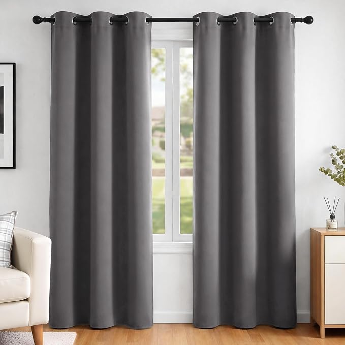 Deconovo Blackout Curtains for Bedroom and Living Room 72 Inches Long | Black by Unknown