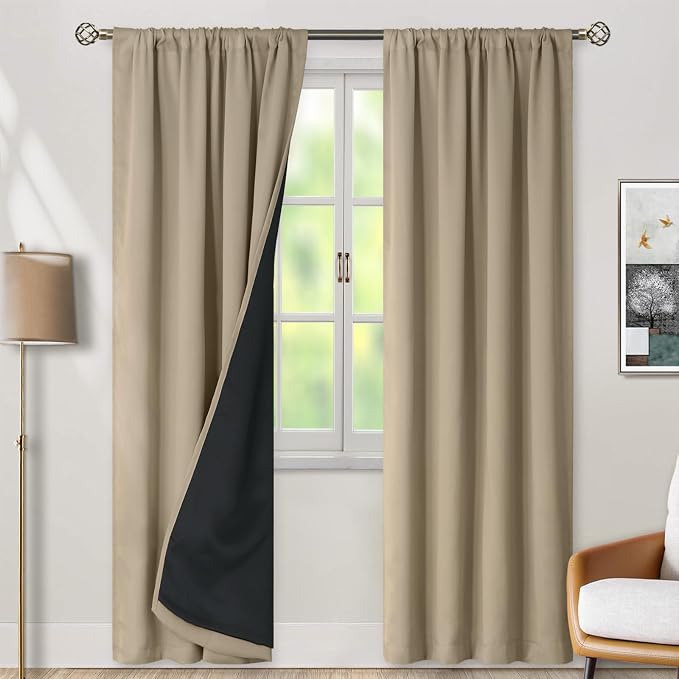 BGment Sand 100% Blackout Curtains by BGment