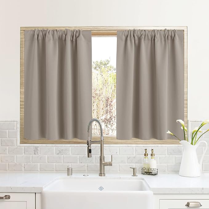 RYB HOME RV Curtains for Camper Windows, Mini Small Blackout Curtain Tiers | by RYBHOME