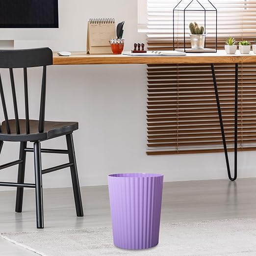 Small Bathroom Trash Can Plastic Wastebasket Garbage Can Taro Purple 2 Pack | - Image 6