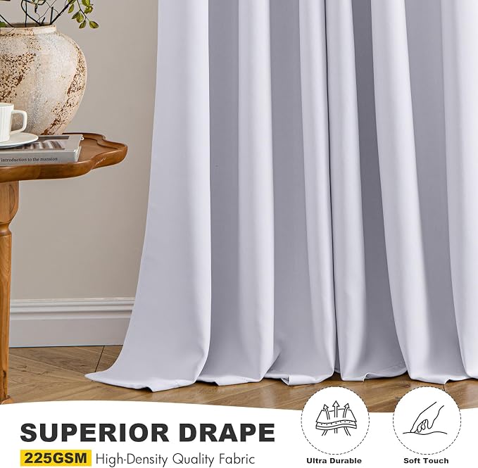 MIULEE Blackout Curtains for Bedroom 2 Panels 40x45 Inch Long Greyish White | - Image 5