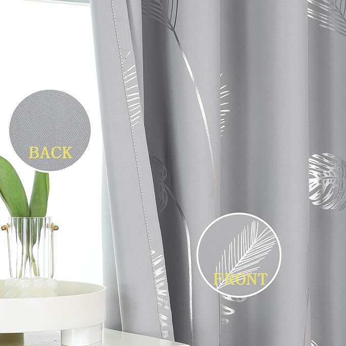 Light Grey Blackout Curtains 108 Inches Long, Light Blocking Thermal Insulated - Image 3