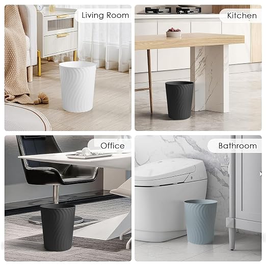 YGJT Small Trash Can, 6 Pack 1.8 Gallons Bathroom Trash Can - Image 2