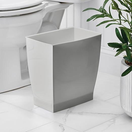 iDesign Small Plastic Bathroom Trash Can, - Image 3