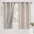 YoungsTex Oatmeal Linen Blackout Curtains 40 Inches Long, Short Room Darkening by YoungsTex