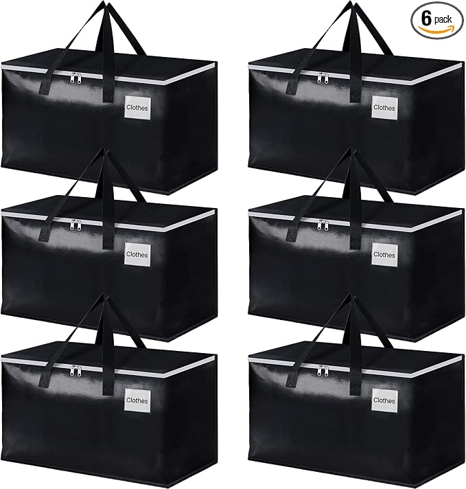 StorageRight Moving Bags, Moving Boxes, 93L 6-Pack Sotrage Bags Totes, by StorageRight